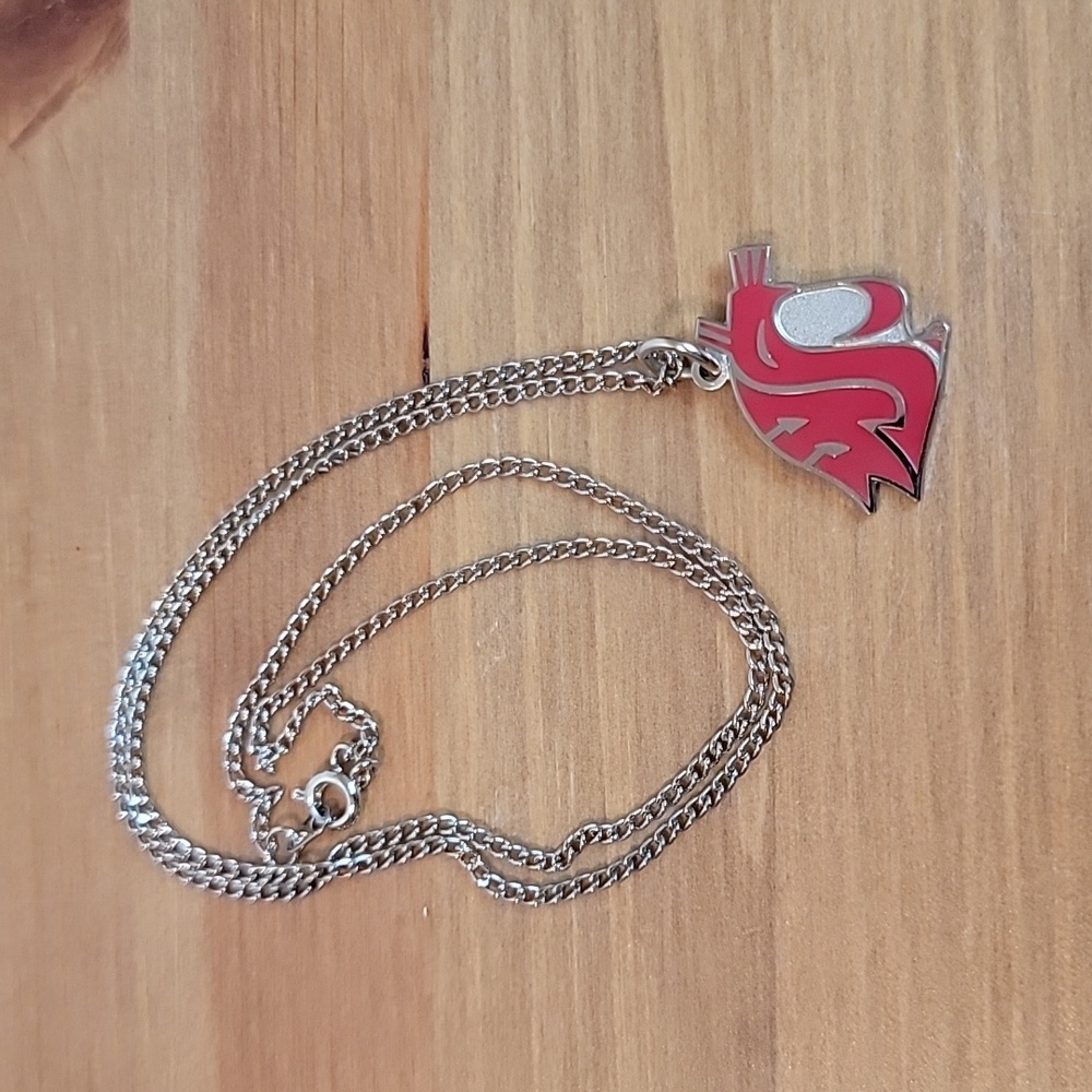 WSU Silver Necklace with COUGAR Pendant 10" Chain